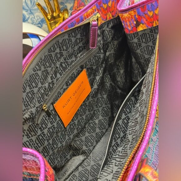 🆕 KURT GEIGER LONDONN 🧿 X MATTHEW WILLIAMSON Large Square Woven Shopper Tote - Picture 11 of 14